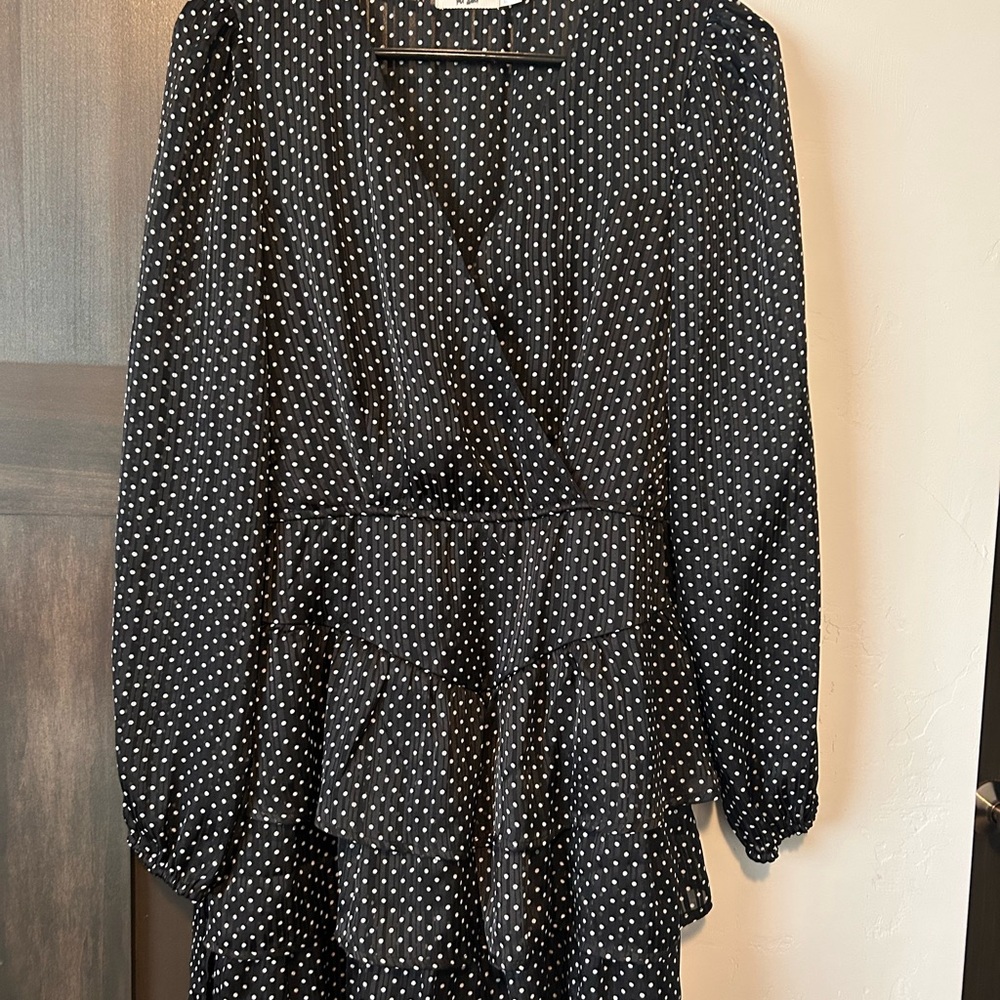 Miami Black and White Polka Dot Mini Dress